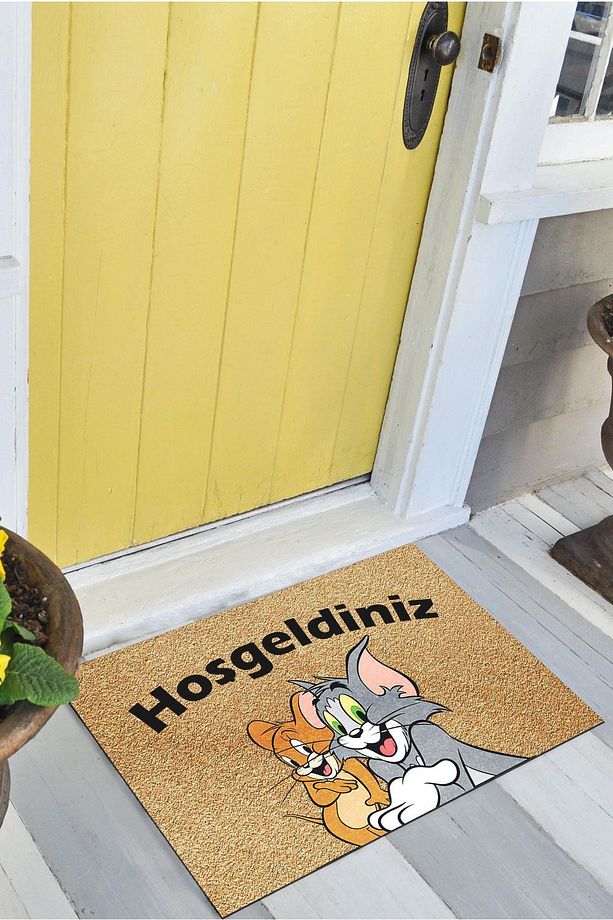 Tom Ve Jerry Kapı Önü Paspası Dekoratif Kapı Paspası Dış Mekan Paspas Ev Içi Paspası - 7
