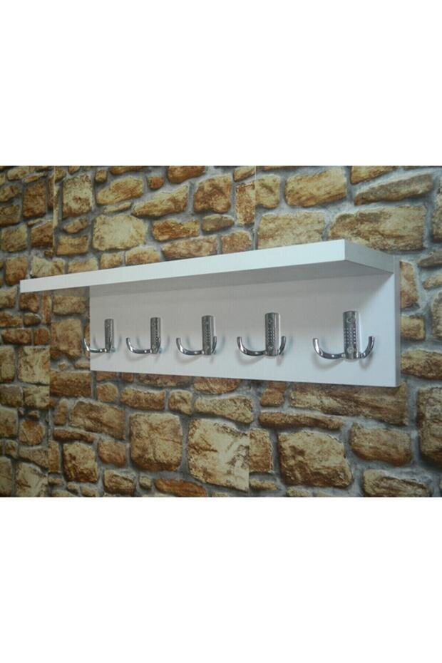 Raflı Duvar Askısı Kapı Arkası Hol Koridor Mutfak Banyo Askılığı - 1