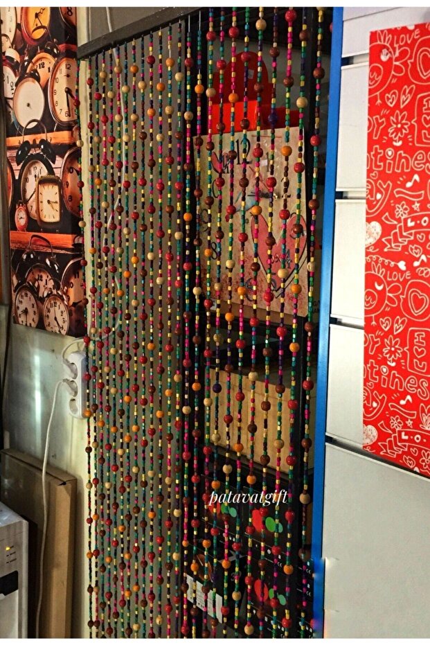 Kapı Süsü Kapı Boncuğu Ahşap 27 Sarkıt - 90 Cm - 1