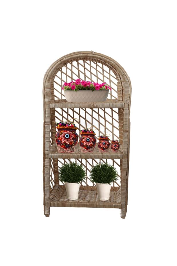 Hasır Raf 3 Lü Dekoratif Model - 1