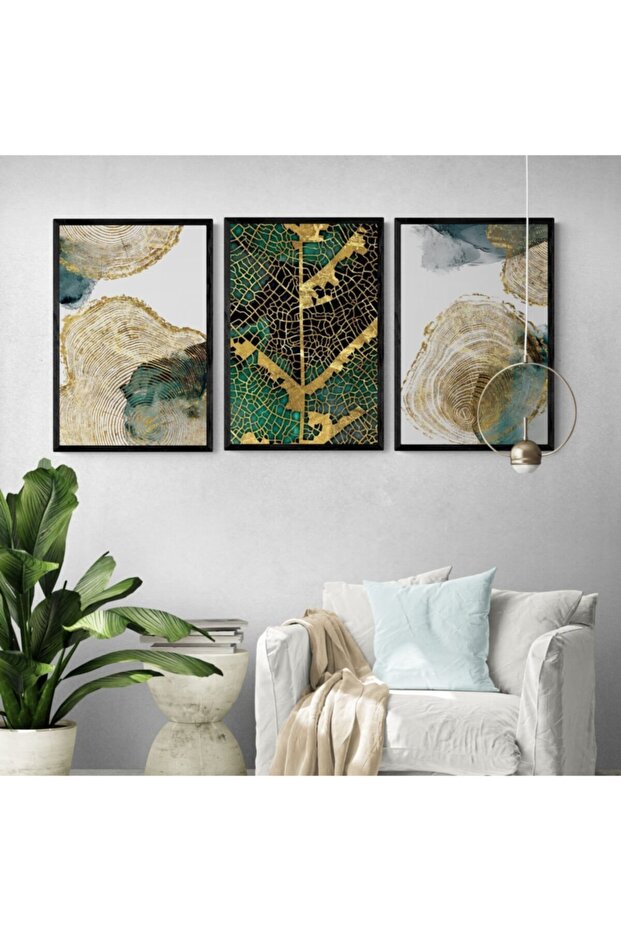 Çerçeveli Ahşap Tablo Seti 3 Prç - 3