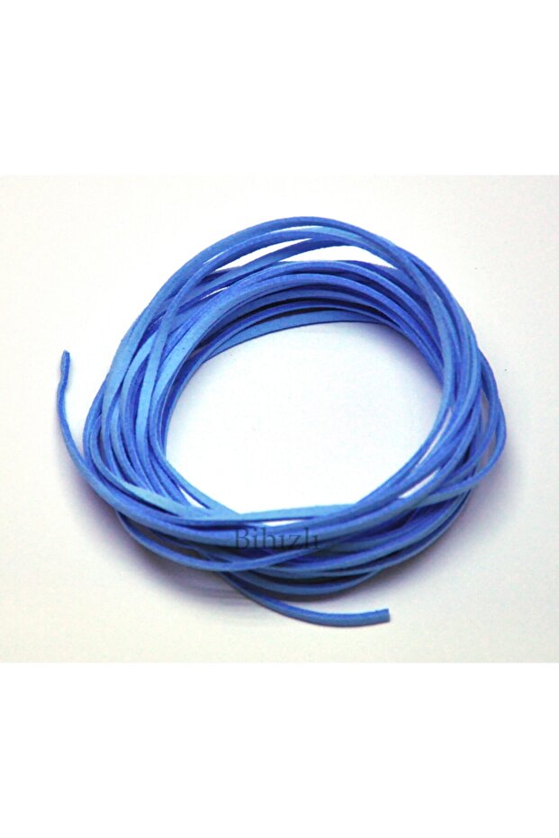 Suede Rope Blue Color (5 Meters) Diameter: 3x1.5 Mm