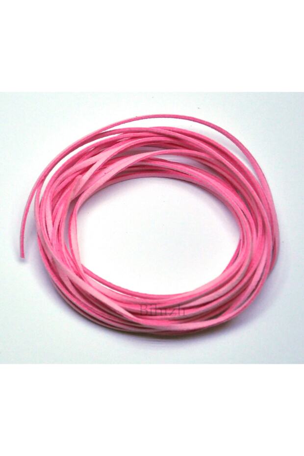 Suede Rope Pink Color (5 Meters) Diameter: 3x1.5 Mm