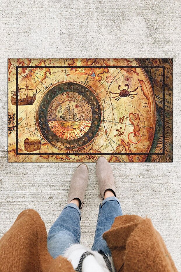 Old Map Door Mat Decorative Outdoor/Home/Bathroom/Kitchen/Bedroom/Entryway Door Mat