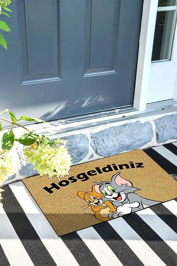 Tom Ve Jerry Kapı Önü Paspası Dekoratif Kapı Paspası Dış Mekan Paspas Ev Içi Paspası - 3