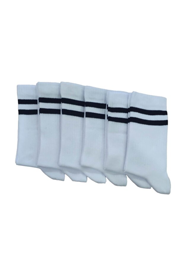 Women's 6-Piece College Stripe Pattern Cotton Socks