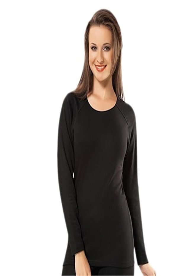 Thermal Winter Thick Long Sleeve Top Underwear Black Color