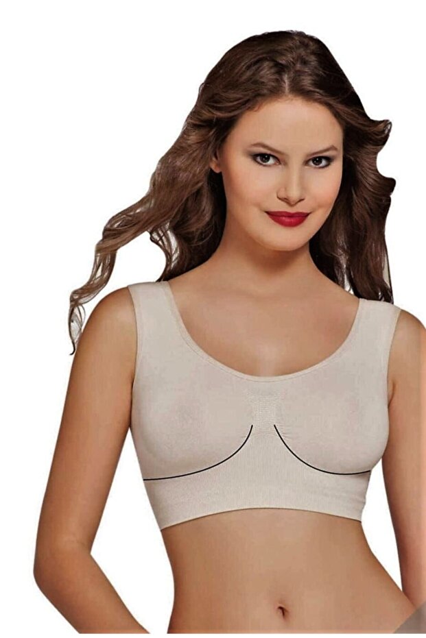 Thick Strap Padded Bustier Bra Skin New Season
