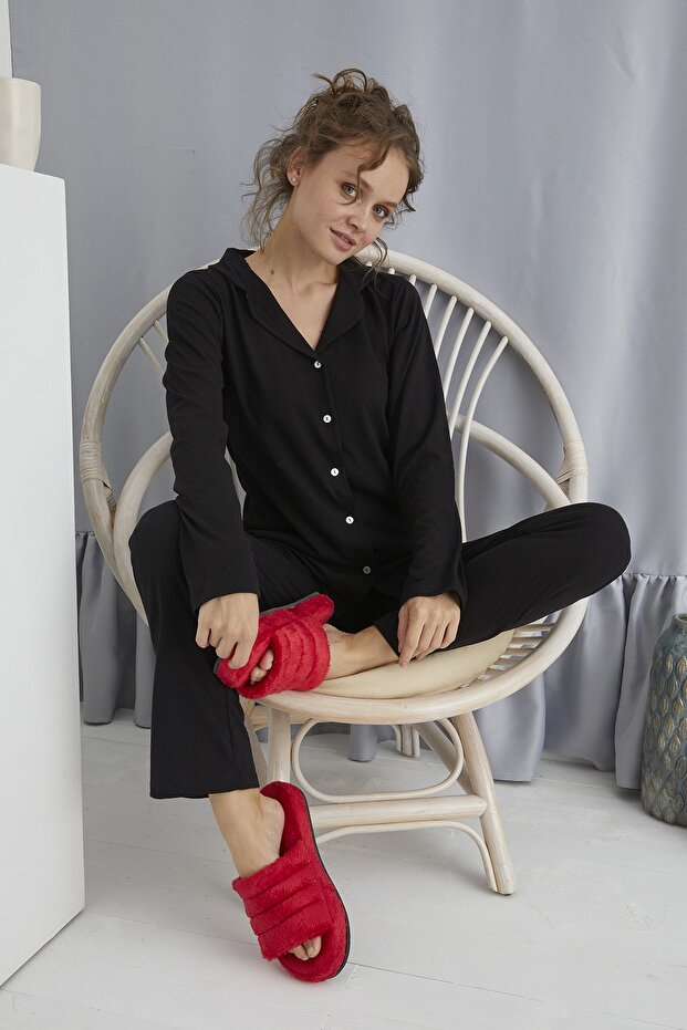 Buttoned Comfortable Pajama Set - 2