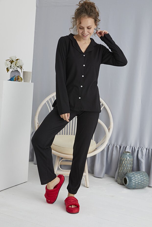 Buttoned Comfortable Pajama Set - 3