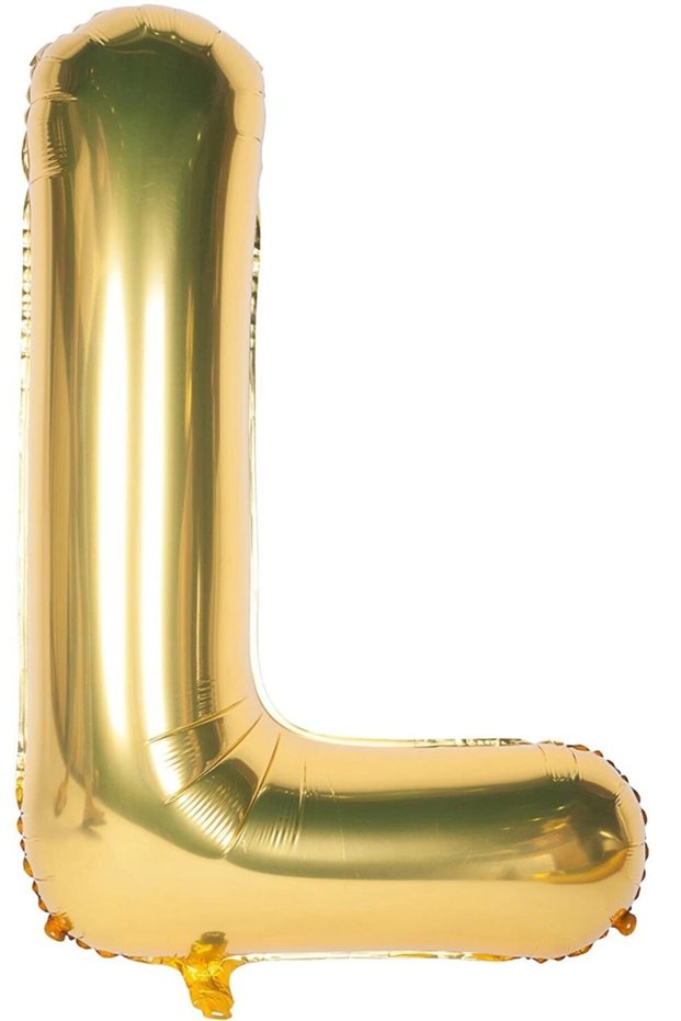 Foil Balloon Party Decoration Material 40 Inch 1 Meter Large Size Letter L Gold Color