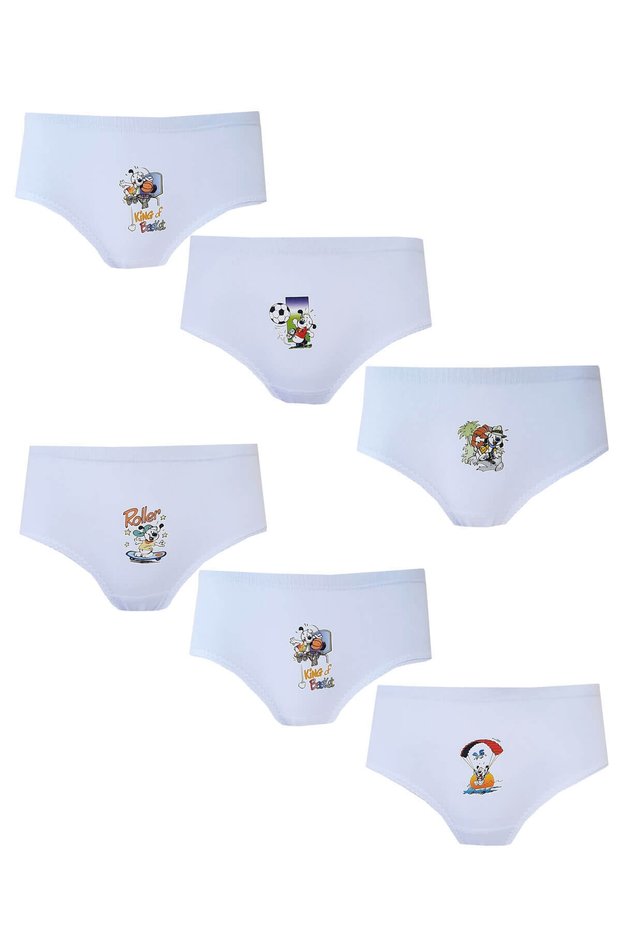 Underwear Set of 6 Girls' Printed Bato Cotton Slip Panties