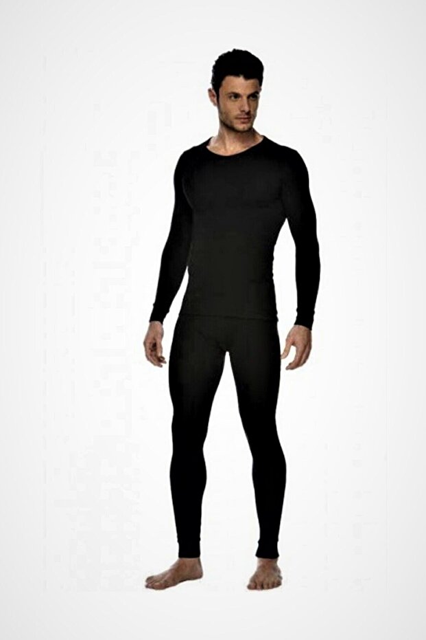 Men's Black Thermal Suit - Bottom and Top Set
