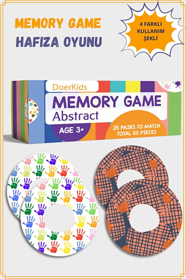 Abstract Memory Game - Eşleştirme Beceri Hafıza Oyunu - 4 Farklı Kullanım - 1