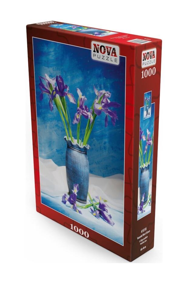 Nova 1000 Parça Vazoda Mavi Süsen (İRİS) Puzzle - Olga Lyubkin - 2