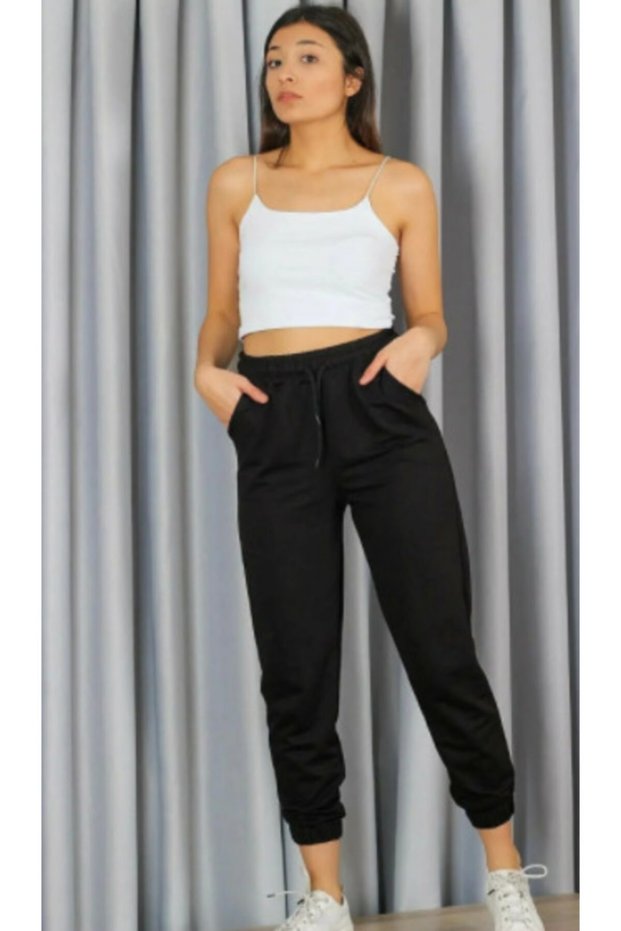 Navy Blue Elastic Leg Sweatpants