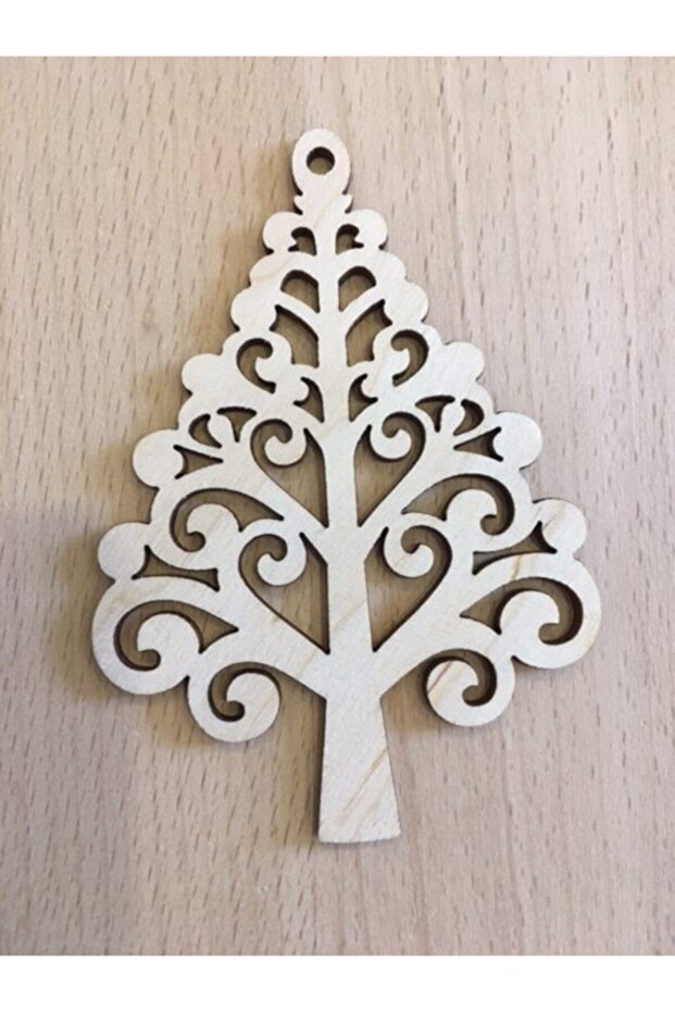 Christmas Tree Ornament Wooden Tree Ornament Mascot Gift Ornament 6 Pieces 7x7 cm