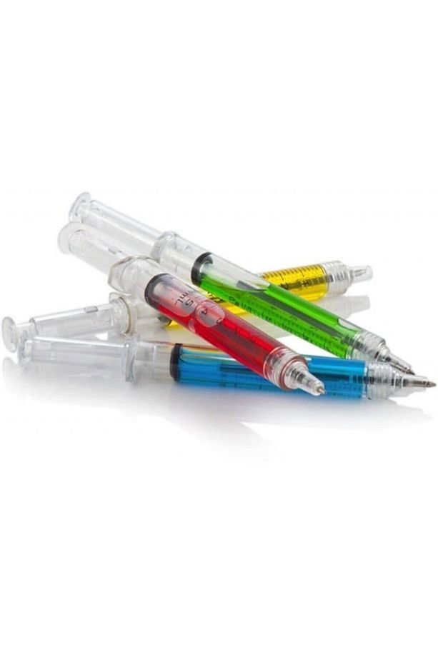 Şırınga Model Kalem 4 Lü Set Kırmızı-sarı-mavi-yeşil - 4