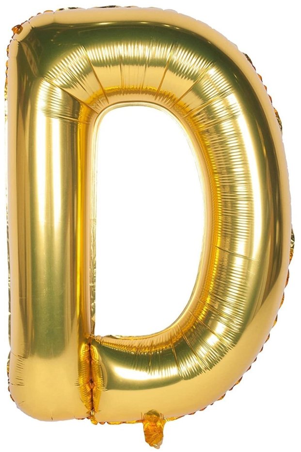 Foil Balloon Party Decoration Material 40 Inch 1m Large Size Letter D Gold Color