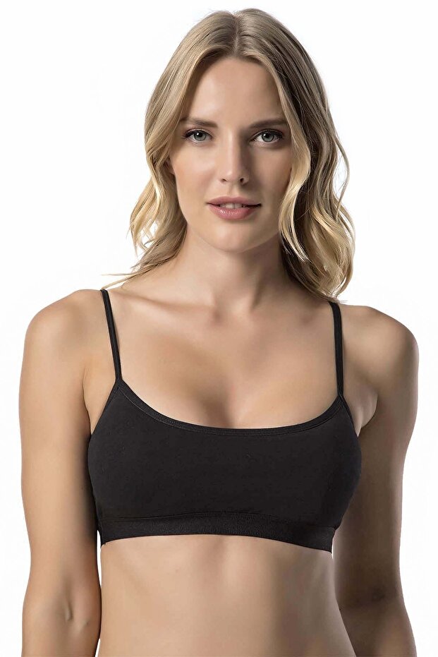 2 Piece String Strap Women's Bustier Athlete Combed Cotton Half Athlete Bra