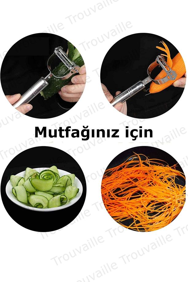 Paslanmaz Çelik Julyen Soyacak, Sebze Meyve Dilimleyici Soyacak, Patates Soyacağı - 6