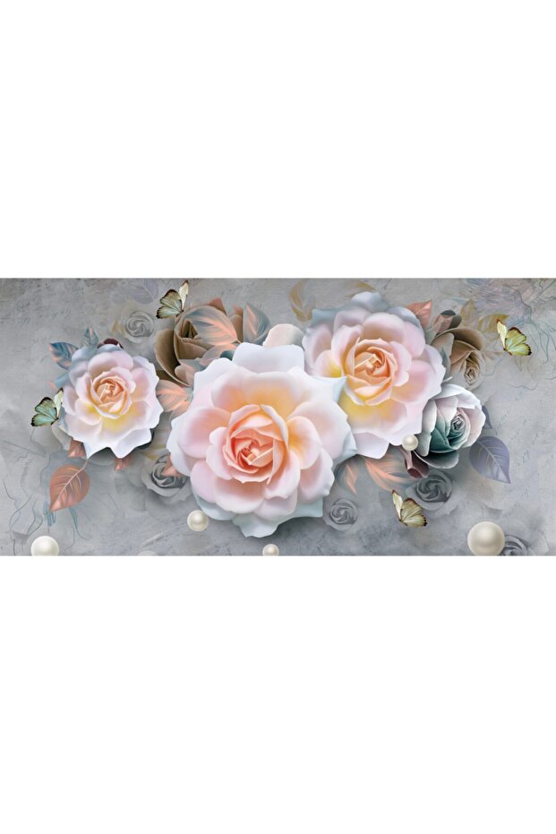 Dev Boyut Güller Kanvas Tablo (60cm X 120cm) - 2