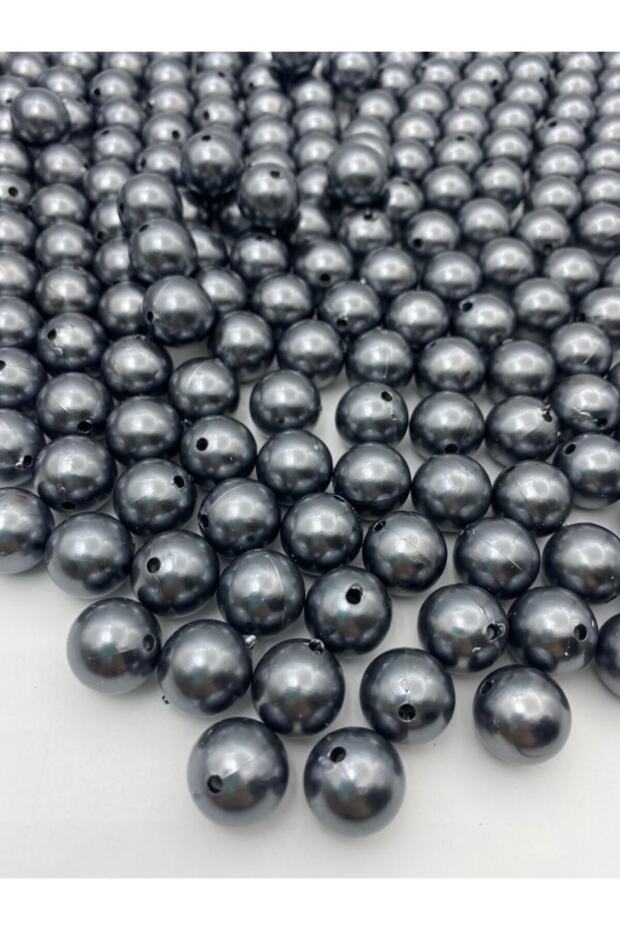 16mm Gray Color Plastic Pearl Beads, Bag and Jewelry Making Beads (100 GR,~45 PCS)