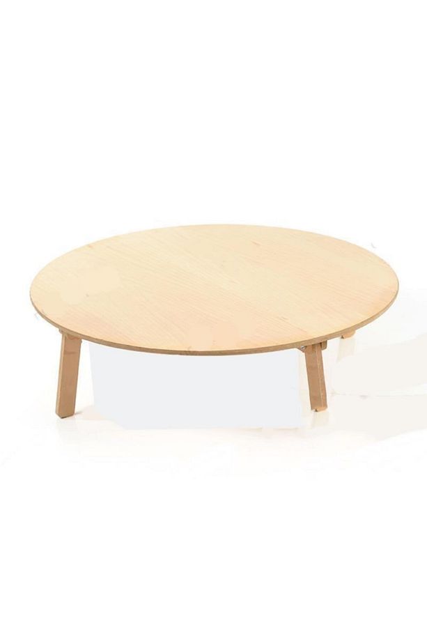 70 Cm Katlanır Ahşap Ayaklı Mat Ahşap Yüzet Yufka Hamur Ve Yer Sofrası - 1