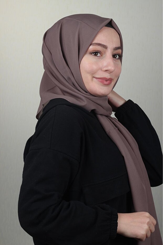 شال شيفون بلون سادة - نمط -02 - اللون-25 - 1