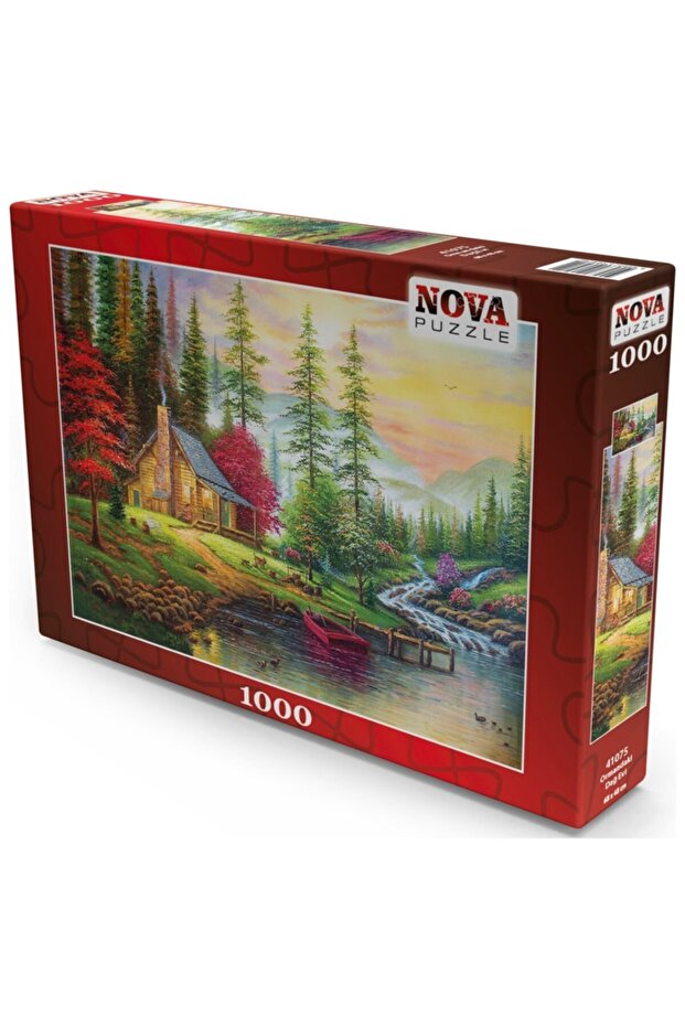 Nova 41075 - 1000 Parça Ormandaki Dağ Evi Puzzle - 1