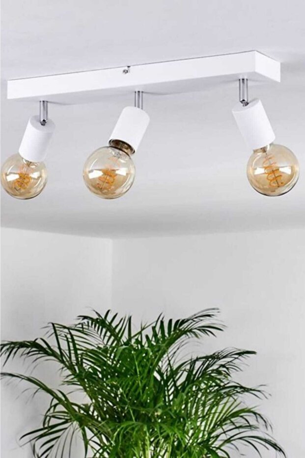 Delta 3'lü Beyaz/krom Tavan Avize - 1