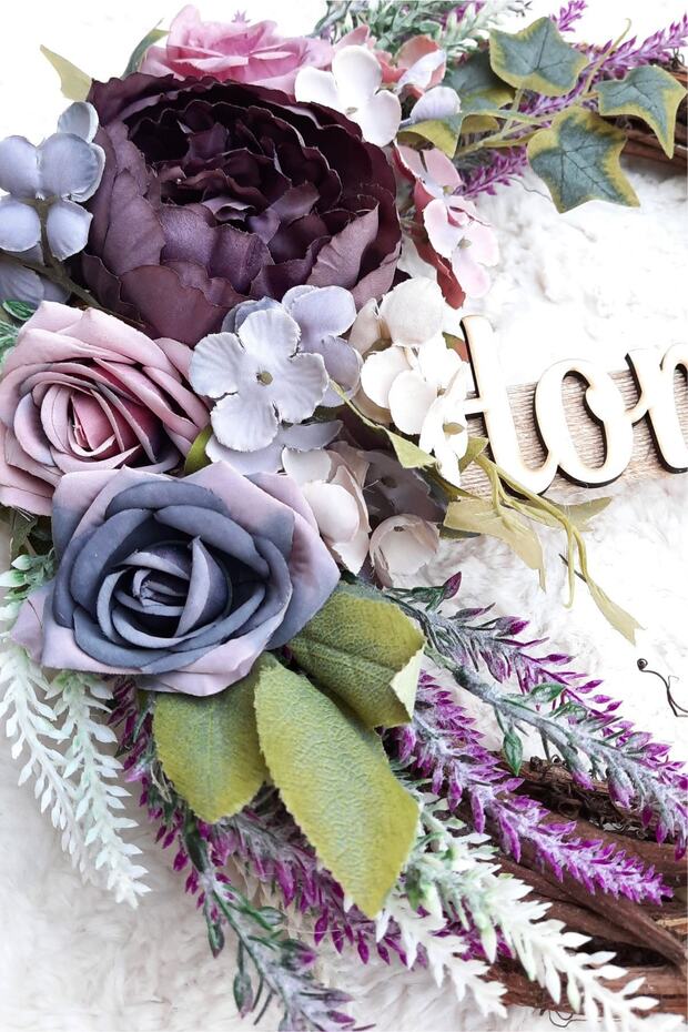 Mor Güllü Kapı Süsü-kapı Çelenk - 2