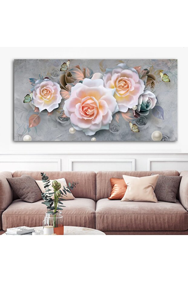 Dev Boyut Güller Kanvas Tablo (60cm X 120cm) - 1