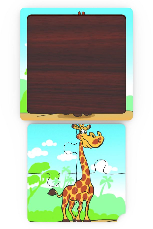 Minıq Toys Ahşap Cuce Zurafa Mini Puzzle (4 Parca) - 2