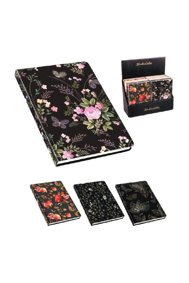 Daily notebook 120 sheets 14x20 cm black 31012099 assorted mixed patterns