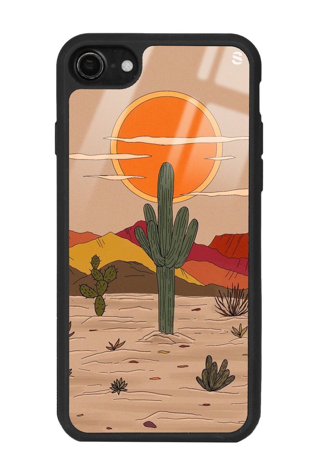iPhone 7 - 8 Retro Cactus Sun Design Glossy Phone Case