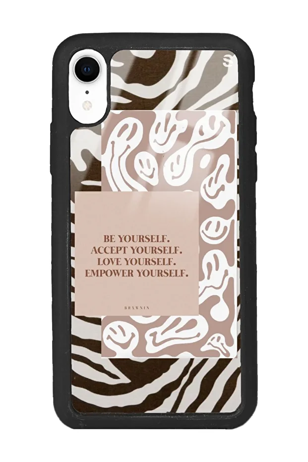 iPhone Xr Emoji Zebra Design Glossy Phone Case - 1