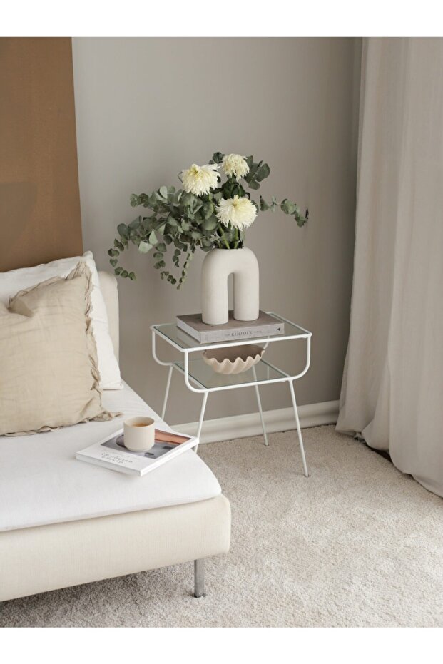 Beyaz Geyik Yan Sehpa - 3