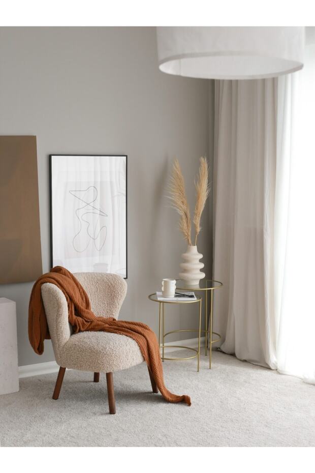 Nesting Camlı Gold Zigon Yan Sehpa - 7