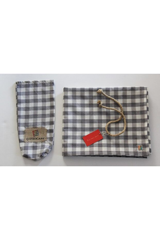Gray Checkered Tablecloth - 2