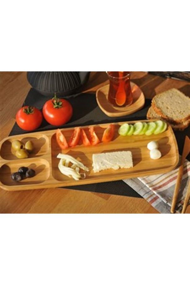 32 cm Küçük 3 Bölmeli Flia Servis Tabağı b2455 - 1