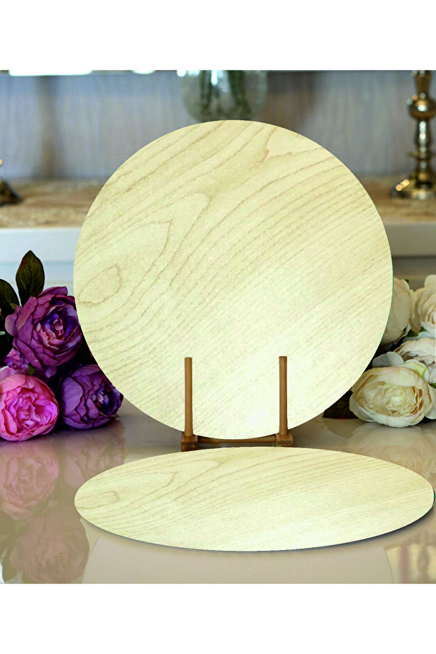 Wooden Charger Sheet 6 Pieces 3 Mm Maple MDF 25 Cm Diameter Round Under-Service Charger