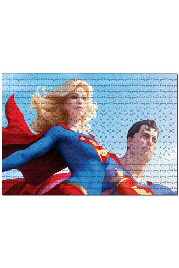 Superman And Super Girl 255 Piece Puzzle Jigsaw Puzzle Mdf (wood)
