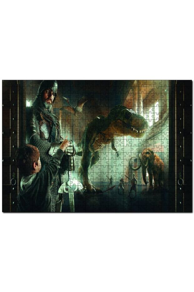 One Night Child in the Museum Knight Dinosaur and Mammoth 120 Piece Puzzle Jigsaw Puzzle Mdf (Wooden)