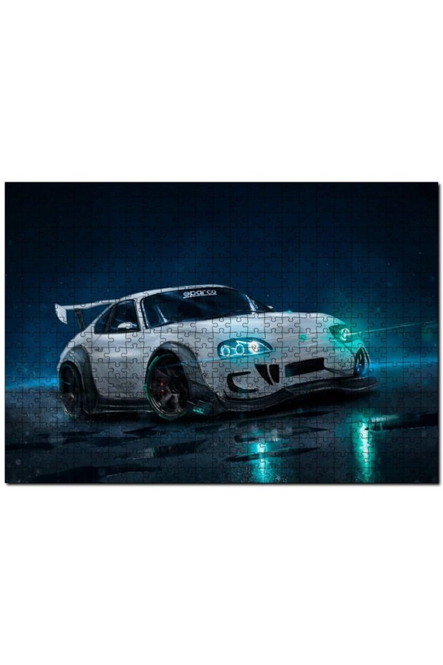 White Toyota Supra Drift 500 Piece Puzzle Jigsaw Puzzle Mdf (wood)