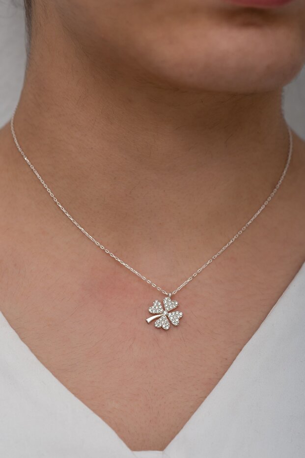 Yonca Model Gümüş Kolyesi - 2
