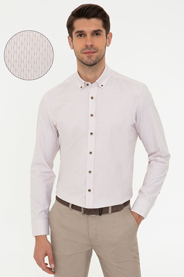 Light Brown Men's Shirt G021SZ004.0001359856