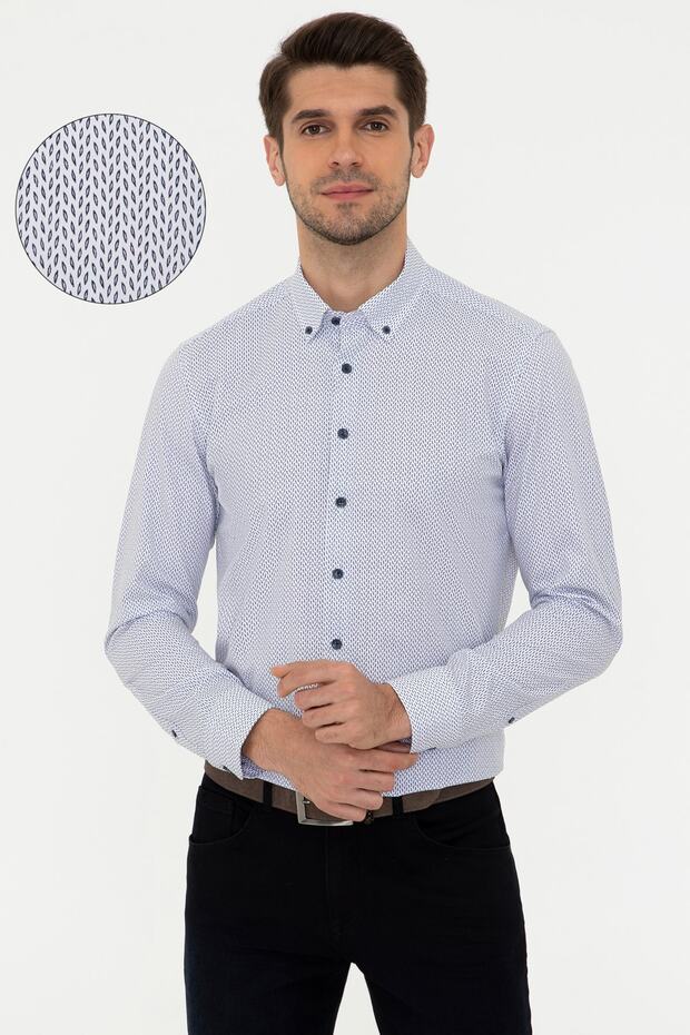 Navy Blue Men's Shirt G021GL004.000.1276205