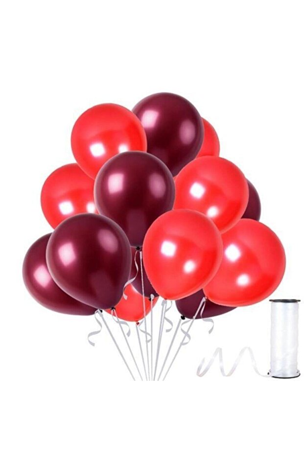 Red-burgundy Metallic Pearlescent Balloon 30 Pieces