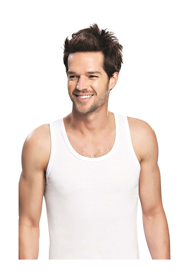 Pack of 7 Men's Classic Cotton Undershirt - White - M-2 - Özbyrk00863-white-m-2
